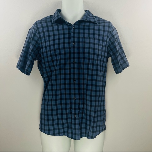 Travis Matthew Men's Short-Sleeve Button-Down, Blue Plaid, Size Small - Picture 2 of 9